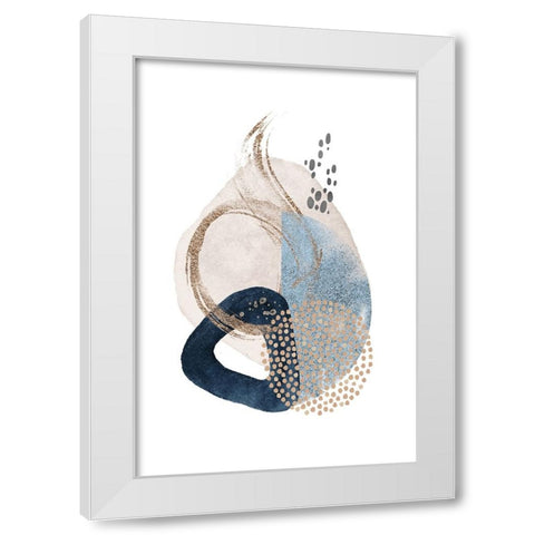 Smooth Shapes-3 White Modern Wood Framed Art Print by Moss, Sally Ann