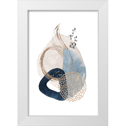 Smooth Shapes-3 White Modern Wood Framed Art Print by Moss, Sally Ann