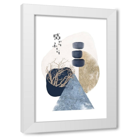 Smooth Shapes-2 White Modern Wood Framed Art Print by Moss, Sally Ann