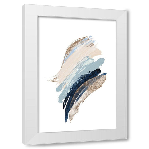 Smooth Shapes-1 White Modern Wood Framed Art Print by Moss, Sally Ann