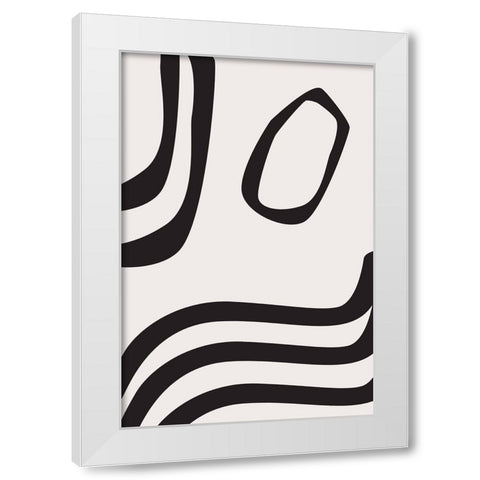 Black Curves White Modern Wood Framed Art Print by Moss, Sally Ann