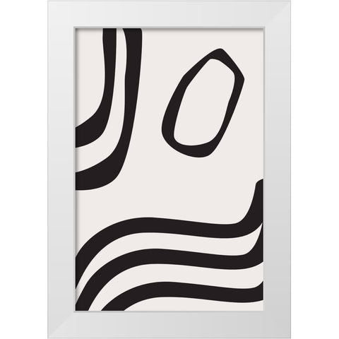 Black Curves White Modern Wood Framed Art Print by Moss, Sally Ann