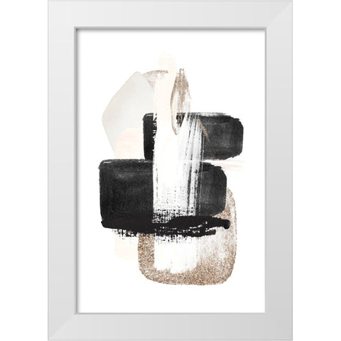 Brush Strokes-3 White Modern Wood Framed Art Print by Moss, Sally Ann