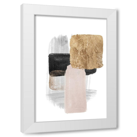 Brush Strokes-4 White Modern Wood Framed Art Print by Moss, Sally Ann