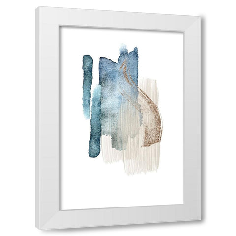Atlantic Blue Abstract-2 White Modern Wood Framed Art Print by Moss, Sally Ann