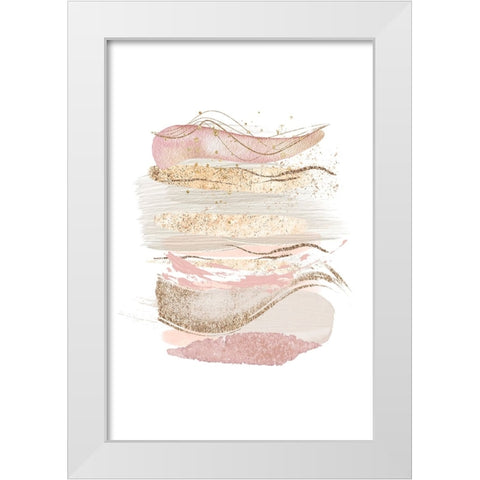 Mystical Pink Abstract-1 White Modern Wood Framed Art Print by Moss, Sally Ann
