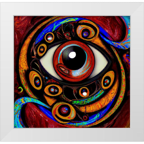 EyesX White Modern Wood Framed Art Print by Baco, Velibor