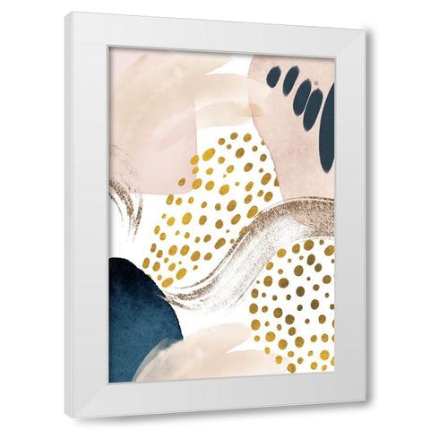 Smooth Abstract-3 White Modern Wood Framed Art Print by Moss, Sally Ann