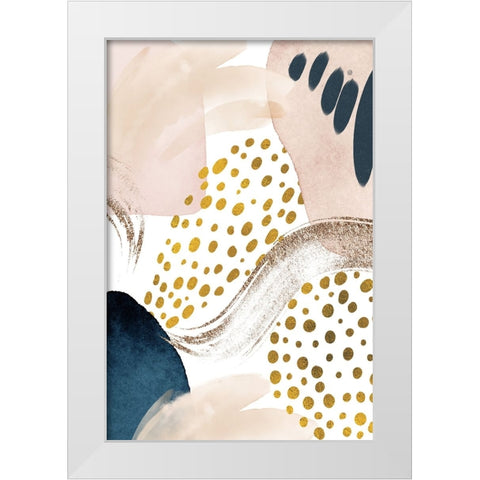 Smooth Abstract-3 White Modern Wood Framed Art Print by Moss, Sally Ann