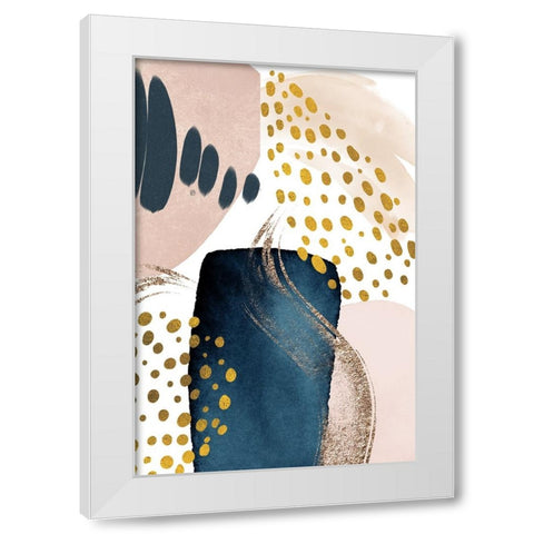 Smooth Abstract-2 White Modern Wood Framed Art Print by Moss, Sally Ann