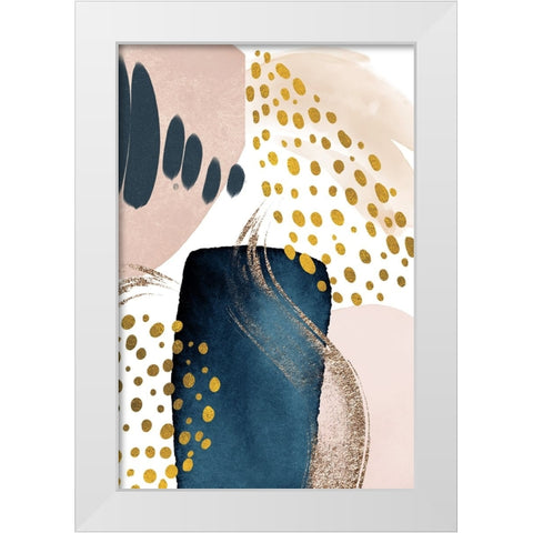 Smooth Abstract-2 White Modern Wood Framed Art Print by Moss, Sally Ann