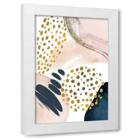 Smooth Abstract-1 White Modern Wood Framed Art Print by Moss, Sally Ann