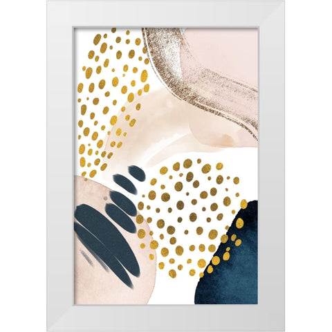 Smooth Abstract-1 White Modern Wood Framed Art Print by Moss, Sally Ann