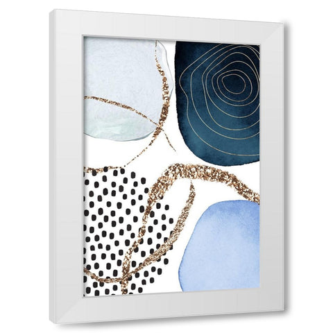 Aesthetic Blues-1 White Modern Wood Framed Art Print by Moss, Sally Ann