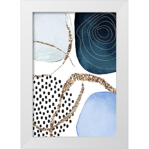 Aesthetic Blues-1 White Modern Wood Framed Art Print by Moss, Sally Ann