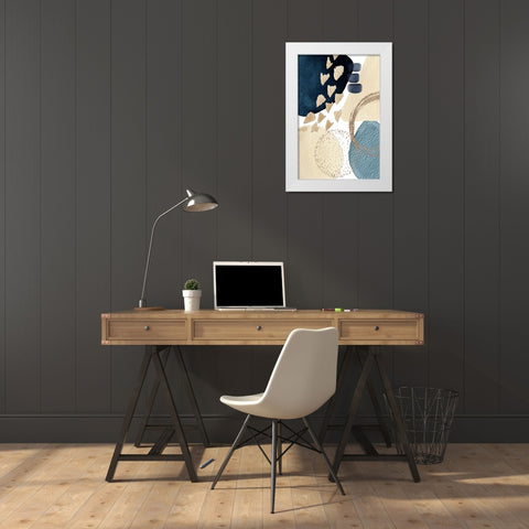 Blue Beauty-2 White Modern Wood Framed Art Print by Moss, Sally Ann