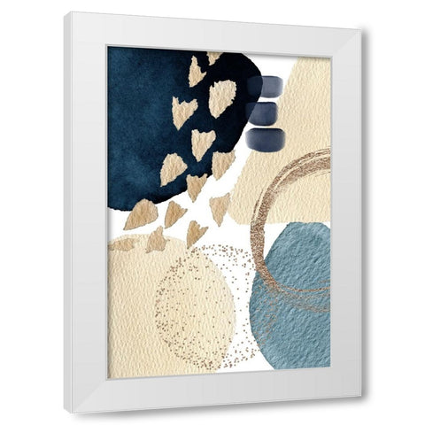 Blue Beauty-2 White Modern Wood Framed Art Print by Moss, Sally Ann