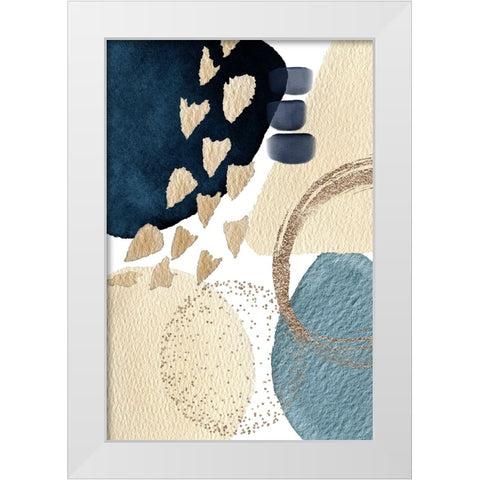 Blue Beauty-2 White Modern Wood Framed Art Print by Moss, Sally Ann