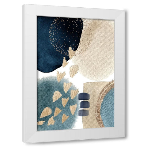 Blue Beauty-1 White Modern Wood Framed Art Print by Moss, Sally Ann