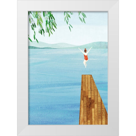 Wild White Modern Wood Framed Art Print by longwayhome