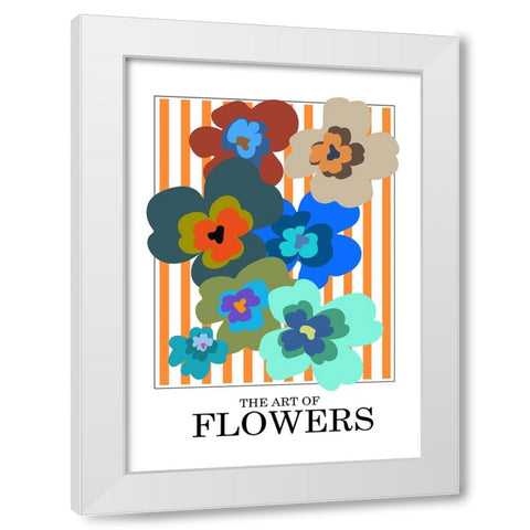 The Art Of Flowers Orange Stripe White Modern Wood Framed Art Print by Collett, Frances