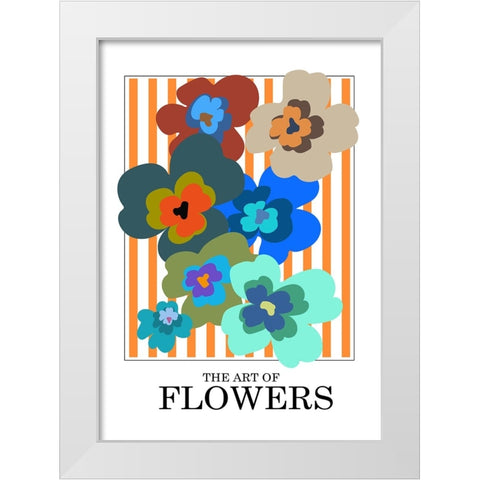 The Art Of Flowers Orange Stripe White Modern Wood Framed Art Print by Collett, Frances
