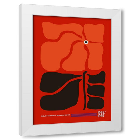 English Gardens Red/Orange White Modern Wood Framed Art Print by Collett, Frances