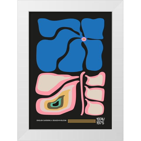 English Gardens Rainbow Grey White Modern Wood Framed Art Print by Collett, Frances