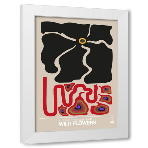 The Illustrated Book Of Wild Flowers Vol.1 Greige White Modern Wood Framed Art Print by Collett, Frances