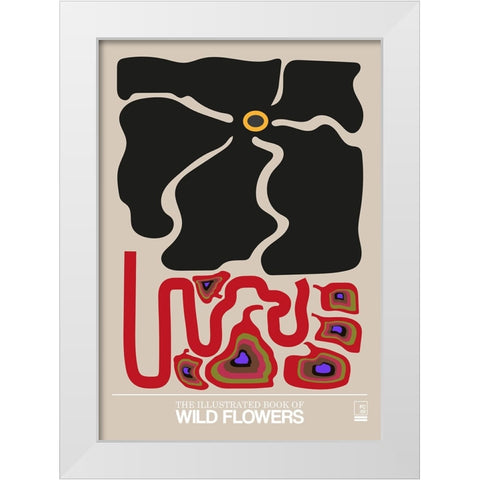 The Illustrated Book Of Wild Flowers Vol.1 Greige White Modern Wood Framed Art Print by Collett, Frances