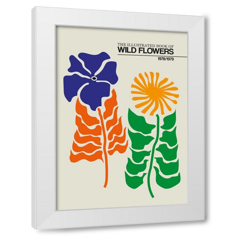 The Illustrated Book Of Wild Flowers Vol.2 Greige White Modern Wood Framed Art Print by Collett, Frances
