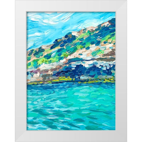 Palma White Modern Wood Framed Art Print by Key and Sea