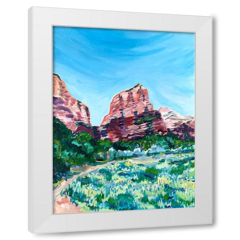 Angels Landing White Modern Wood Framed Art Print by Key and Sea