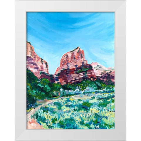 Angels Landing White Modern Wood Framed Art Print by Key and Sea