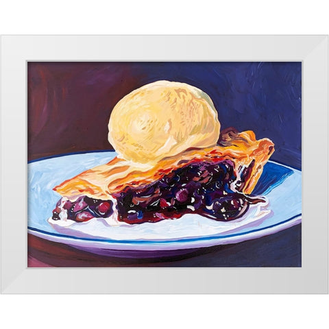 Blueberry Pie White Modern Wood Framed Art Print by Key and Sea