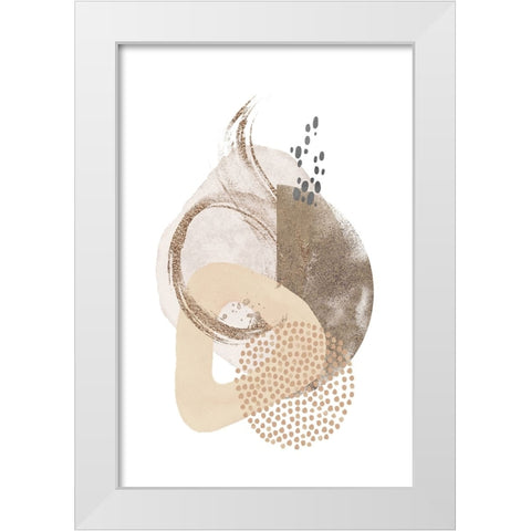 Neutral Silk-1 White Modern Wood Framed Art Print by Moss, Sally Ann
