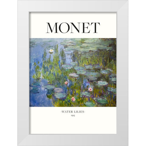 Water Lilies 1915 White Modern Wood Framed Art Print by Pictufy