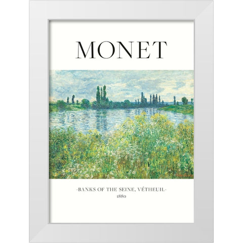 Banks Of The Seine White Modern Wood Framed Art Print by Pictufy