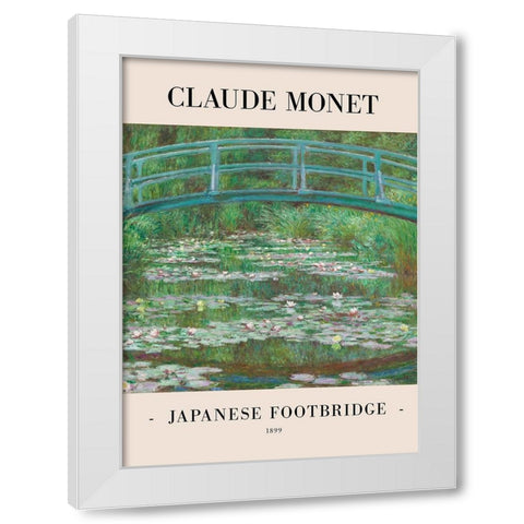 Japanese Footbridge 1899 White Modern Wood Framed Art Print by Pictufy