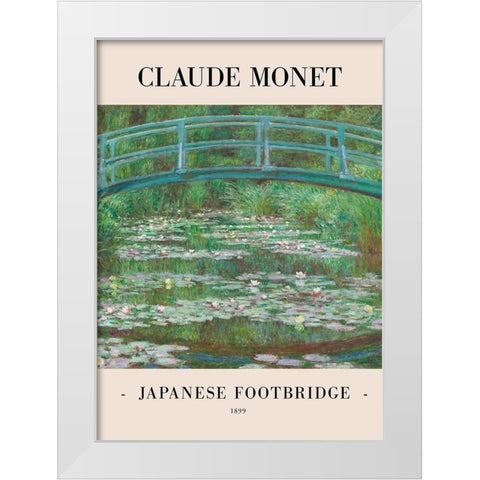 Japanese Footbridge 1899 White Modern Wood Framed Art Print by Pictufy
