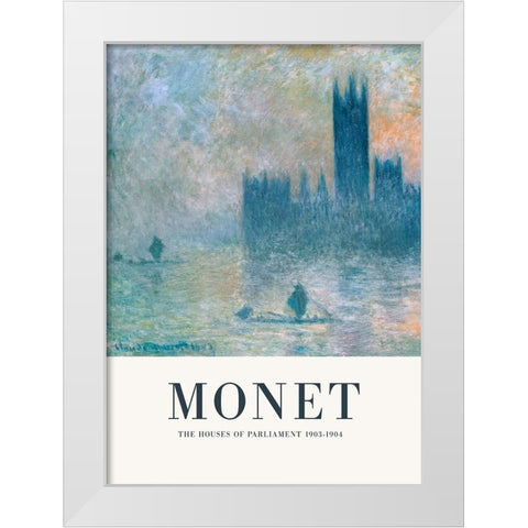 The Houses of Parliament White Modern Wood Framed Art Print by Pictufy