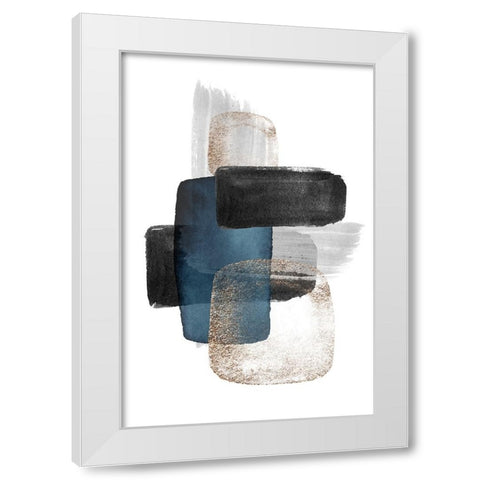 Night Blue-2 White Modern Wood Framed Art Print by Moss, Sally Ann