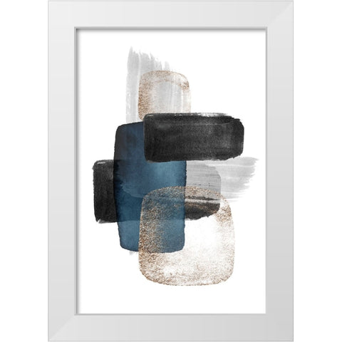 Night Blue-2 White Modern Wood Framed Art Print by Moss, Sally Ann