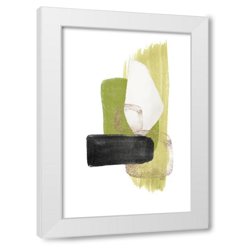 Green Dream-3 White Modern Wood Framed Art Print by Moss, Sally Ann