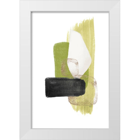 Green Dream-3 White Modern Wood Framed Art Print by Moss, Sally Ann