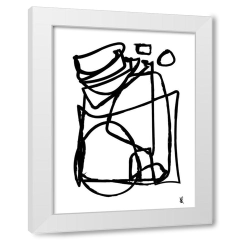 Cycling White Modern Wood Framed Art Print by Hobday, Dan