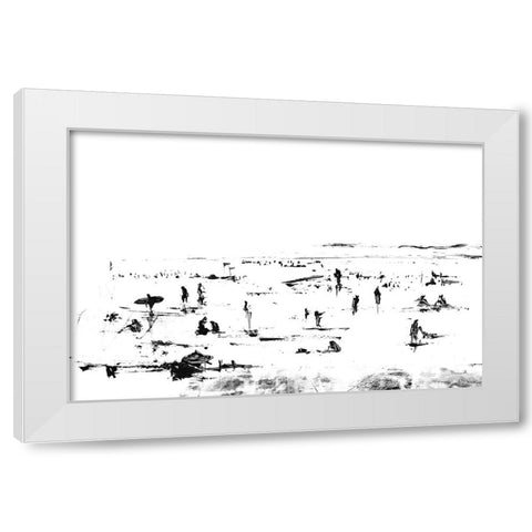 Beach White Modern Wood Framed Art Print by Hobday, Dan