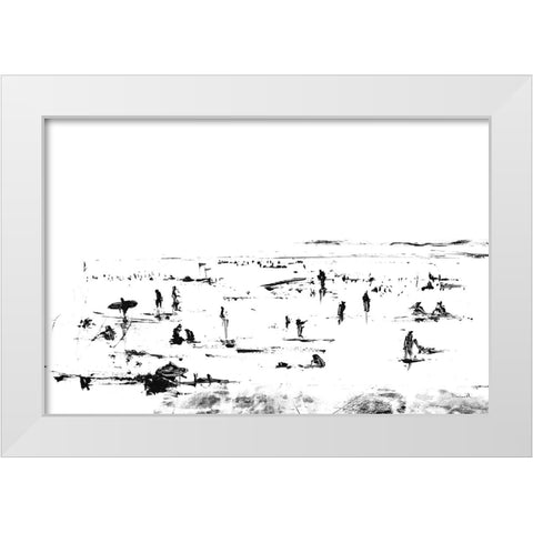 Beach White Modern Wood Framed Art Print by Hobday, Dan