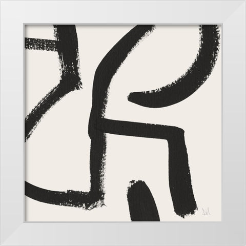 Curvy Lines No2 White Modern Wood Framed Art Print by Hobday, Dan