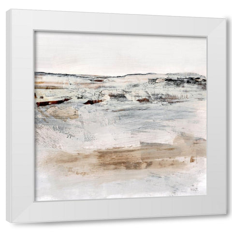 August No3 White Modern Wood Framed Art Print by Hobday, Dan